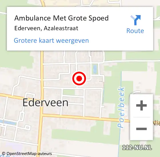 Locatie op kaart van de 112 melding: Ambulance Met Grote Spoed Naar Ederveen, Azaleastraat op 18 januari 2018 21:12