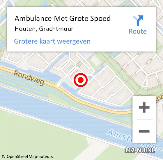 Locatie op kaart van de 112 melding: Ambulance Met Grote Spoed Naar Houten, Grachtmuur op 19 januari 2018 00:25