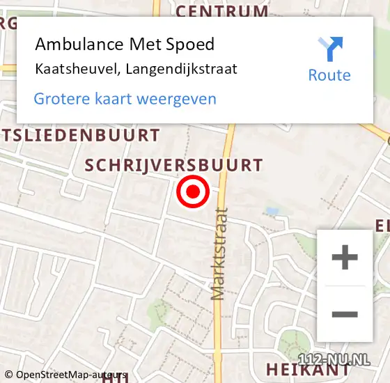 Locatie op kaart van de 112 melding: Ambulance Met Spoed Naar Kaatsheuvel, Langendijkstraat op 19 januari 2018 02:00