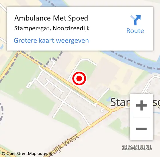 Locatie op kaart van de 112 melding: Ambulance Met Spoed Naar Stampersgat, Noordzeedijk op 19 januari 2018 03:15