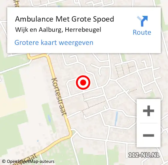 Locatie op kaart van de 112 melding: Ambulance Met Grote Spoed Naar Wijk en Aalburg, Herrebeugel op 19 januari 2018 04:32