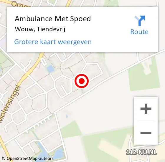 Locatie op kaart van de 112 melding: Ambulance Met Spoed Naar Wouw, Tiendevrij op 19 januari 2018 06:14