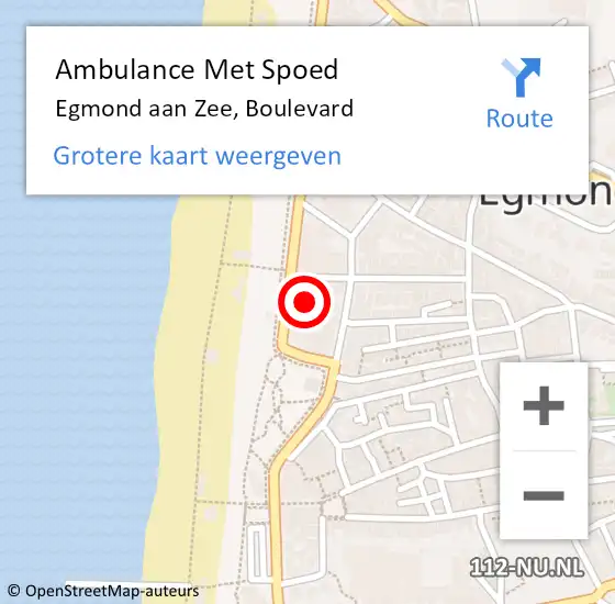 Locatie op kaart van de 112 melding: Ambulance Met Spoed Naar Egmond aan Zee, Boulevard op 19 januari 2018 06:21