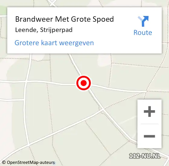 Locatie op kaart van de 112 melding: Brandweer Met Grote Spoed Naar Leende, Strijperpad op 19 januari 2018 06:51