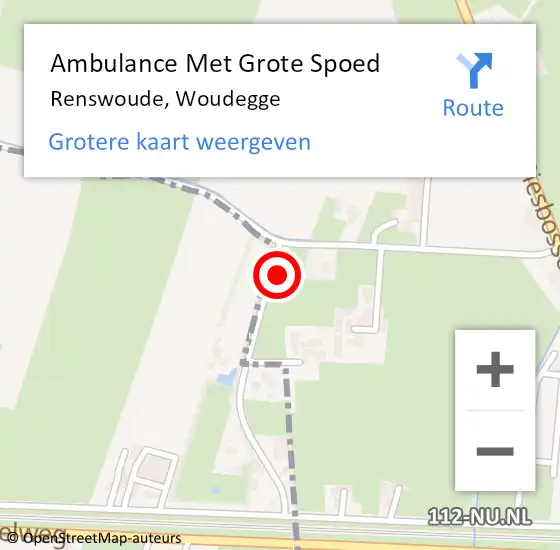 Locatie op kaart van de 112 melding: Ambulance Met Grote Spoed Naar Renswoude, Woudegge op 19 januari 2018 07:43