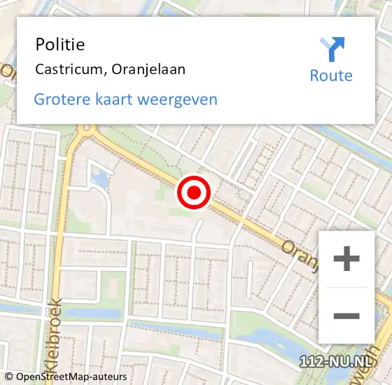 Locatie op kaart van de 112 melding: Politie Castricum, Oranjelaan op 19 januari 2018 08:15