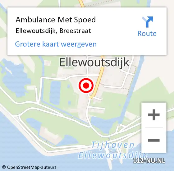 Locatie op kaart van de 112 melding: Ambulance Met Spoed Naar Ellewoutsdijk, Breestraat op 19 januari 2018 09:15