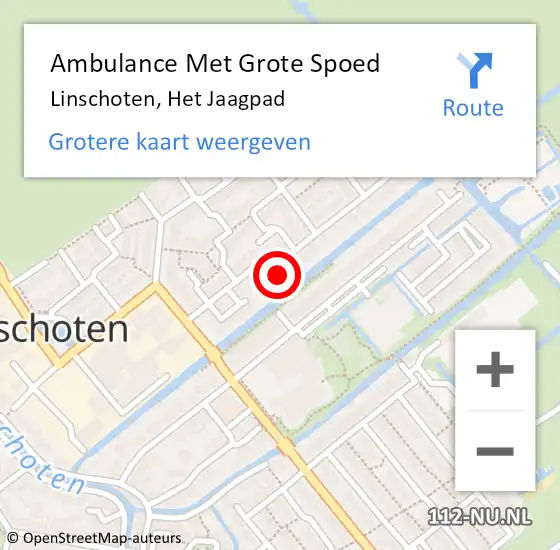 Locatie op kaart van de 112 melding: Ambulance Met Grote Spoed Naar Linschoten, Het Jaagpad op 19 januari 2018 09:40