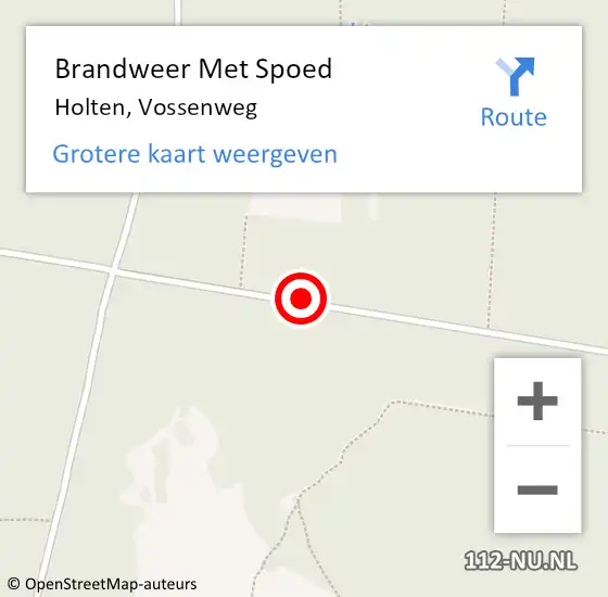 Locatie op kaart van de 112 melding: Brandweer Met Spoed Naar Holten, Vossenweg op 19 januari 2018 09:40