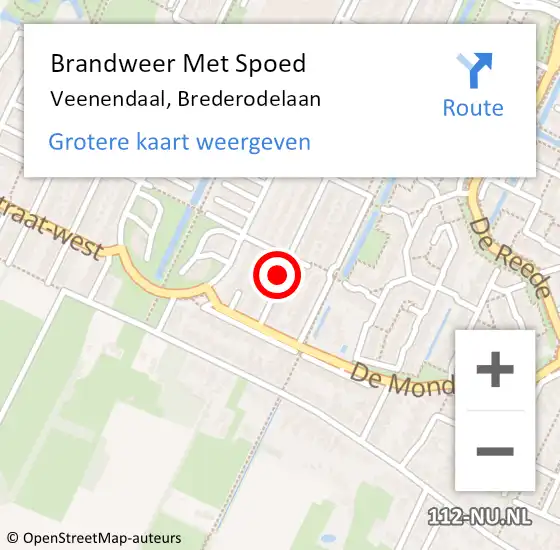 Locatie op kaart van de 112 melding: Brandweer Met Spoed Naar Veenendaal, Brederodelaan op 19 januari 2018 10:28