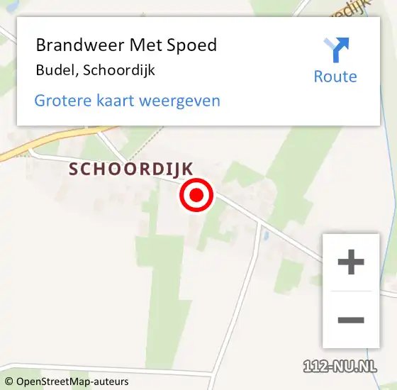 Locatie op kaart van de 112 melding: Brandweer Met Spoed Naar Budel, Schoordijk op 19 januari 2018 10:50