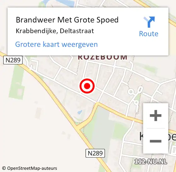 Locatie op kaart van de 112 melding: Brandweer Met Grote Spoed Naar Krabbendijke, Deltastraat op 19 januari 2018 11:08