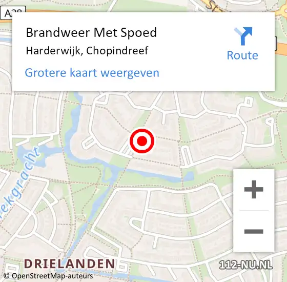 Locatie op kaart van de 112 melding: Brandweer Met Spoed Naar Harderwijk, Chopindreef op 19 januari 2018 11:41