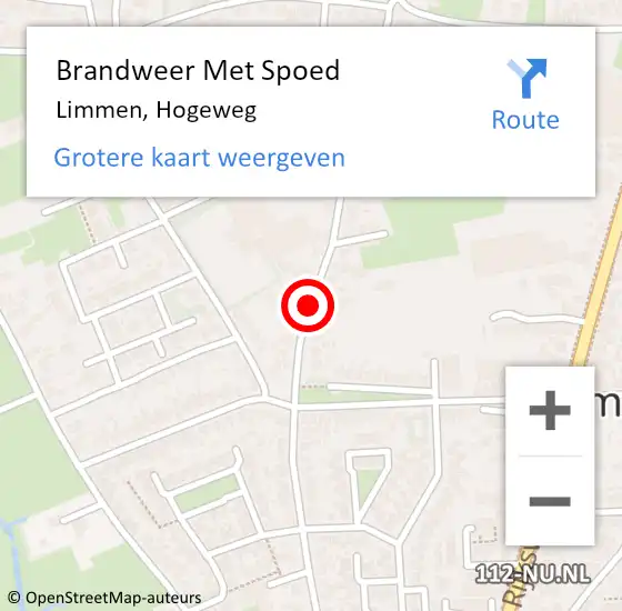 Locatie op kaart van de 112 melding: Brandweer Met Spoed Naar Limmen, Hogeweg op 19 januari 2018 11:44