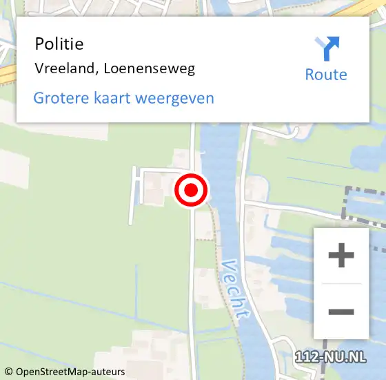 Locatie op kaart van de 112 melding: Politie Vreeland, Loenenseweg op 19 januari 2018 12:53