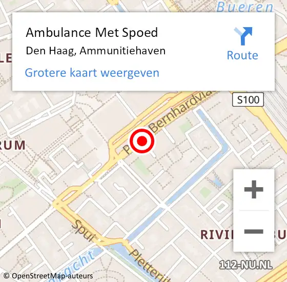 Locatie op kaart van de 112 melding: Ambulance Met Spoed Naar Den Haag, Ammunitiehaven op 19 januari 2018 13:14
