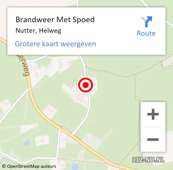 Locatie op kaart van de 112 melding: Brandweer Met Spoed Naar Nutter, Helweg op 19 januari 2018 13:21