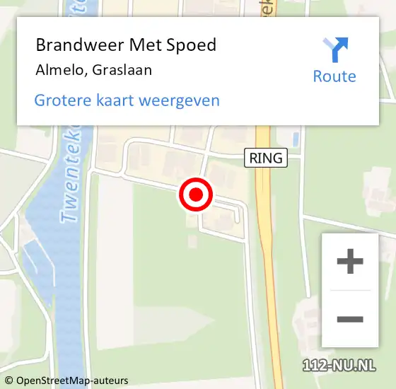 Locatie op kaart van de 112 melding: Brandweer Met Spoed Naar Almelo, Graslaan op 19 januari 2018 13:29