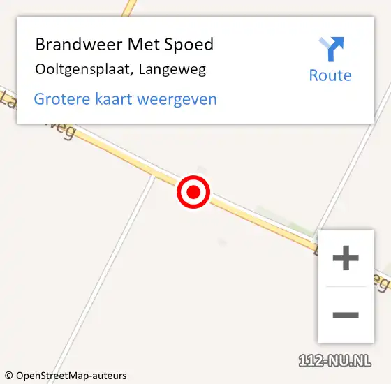 Locatie op kaart van de 112 melding: Brandweer Met Spoed Naar Ooltgensplaat, Langeweg op 19 januari 2018 14:35