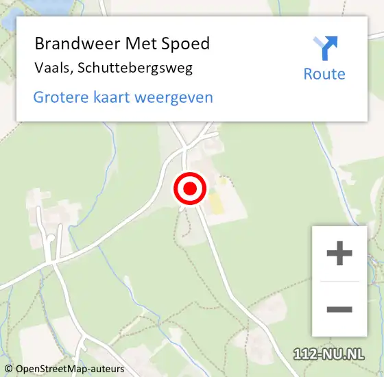 Locatie op kaart van de 112 melding: Brandweer Met Spoed Naar Vaals, Schuttebergsweg op 19 januari 2018 15:07