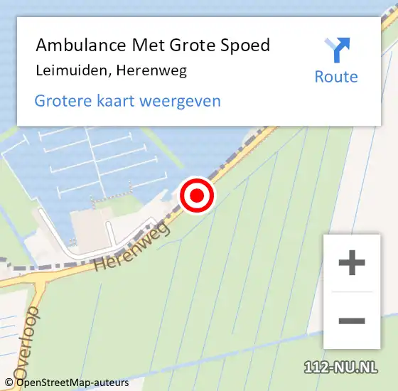 Locatie op kaart van de 112 melding: Ambulance Met Grote Spoed Naar Leimuiden, Herenweg op 19 januari 2018 15:33