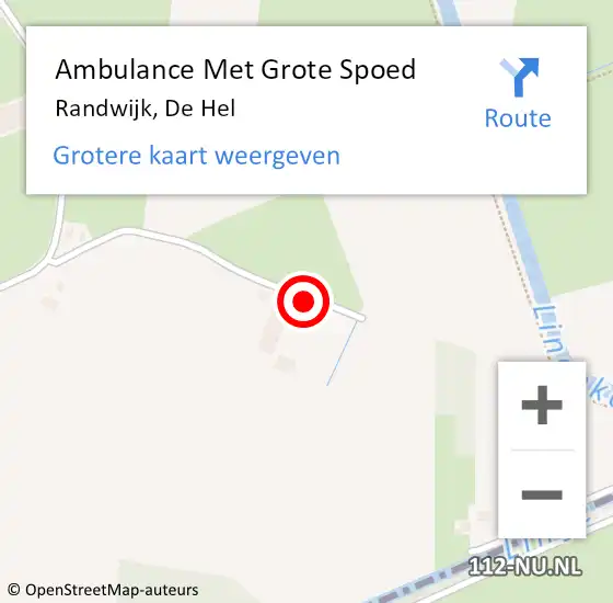 Locatie op kaart van de 112 melding: Ambulance Met Grote Spoed Naar Randwijk, De Hel op 19 januari 2018 15:42