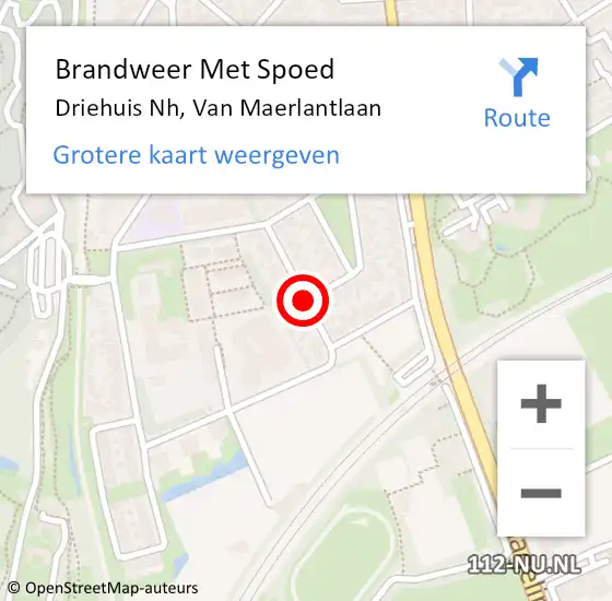 Locatie op kaart van de 112 melding: Brandweer Met Spoed Naar Driehuis Nh, Van Maerlantlaan op 19 januari 2018 15:45