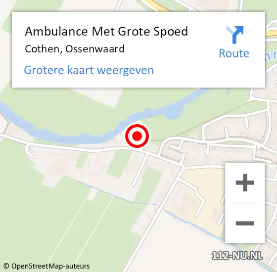 Locatie op kaart van de 112 melding: Ambulance Met Grote Spoed Naar Cothen, Ossenwaard op 19 januari 2018 15:49