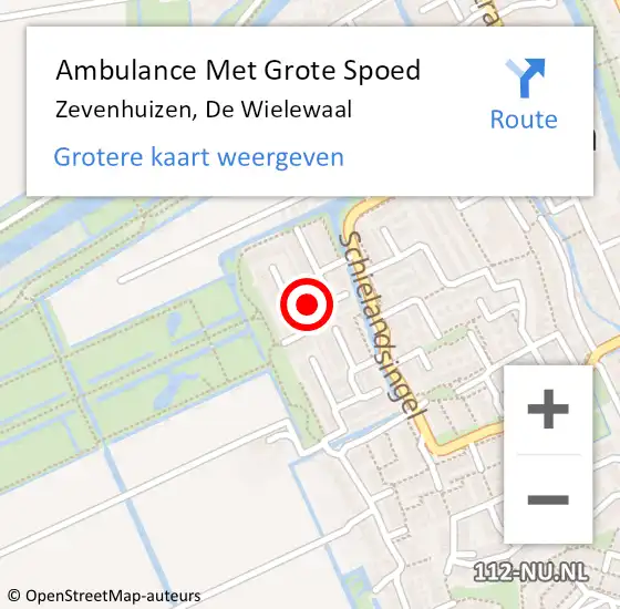 Locatie op kaart van de 112 melding: Ambulance Met Grote Spoed Naar Zevenhuizen, De Wielewaal op 19 januari 2018 15:52