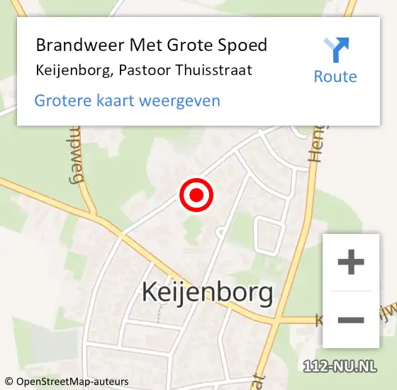 Locatie op kaart van de 112 melding: Brandweer Met Grote Spoed Naar Keijenborg, Pastoor Thuisstraat op 13 februari 2014 17:10