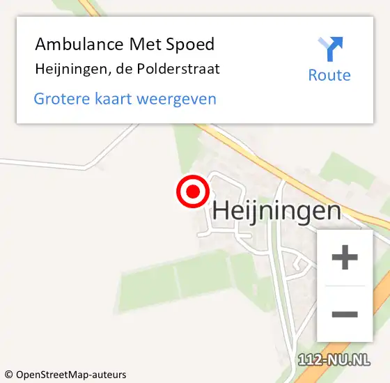 Locatie op kaart van de 112 melding: Ambulance Met Spoed Naar Heijningen, de Polderstraat op 19 januari 2018 17:05