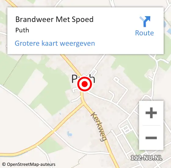 Locatie op kaart van de 112 melding: Brandweer Met Spoed Naar Puth op 19 januari 2018 17:13