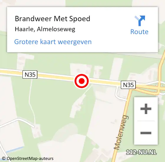 Locatie op kaart van de 112 melding: Brandweer Met Spoed Naar Haarle, Almeloseweg op 19 januari 2018 17:45