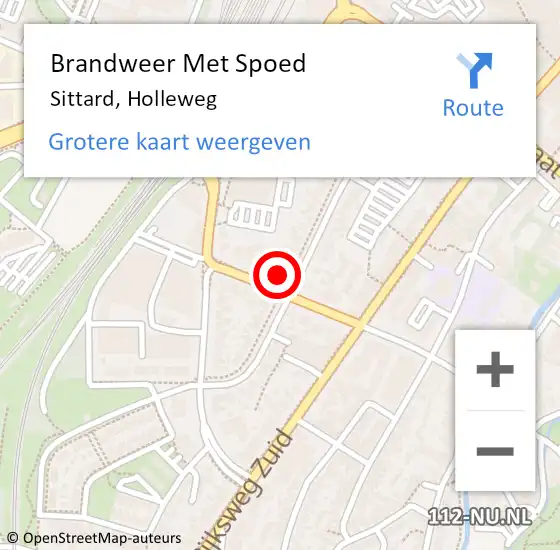 Locatie op kaart van de 112 melding: Brandweer Met Spoed Naar Sittard, Holleweg op 19 januari 2018 17:59