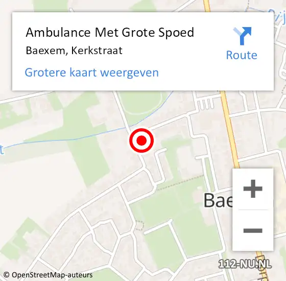 Locatie op kaart van de 112 melding: Ambulance Met Grote Spoed Naar Baexem, Kerkstraat op 19 januari 2018 18:07