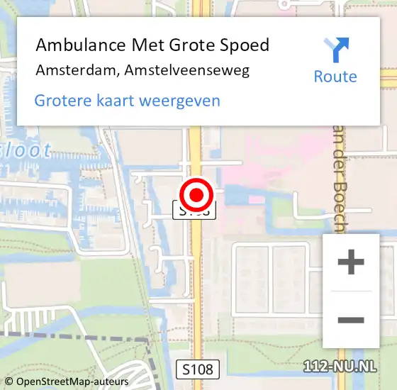 Locatie op kaart van de 112 melding: Ambulance Met Grote Spoed Naar Amsterdam, Amstelveenseweg op 19 januari 2018 18:13