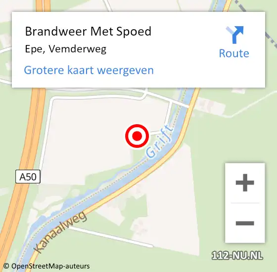 Locatie op kaart van de 112 melding: Brandweer Met Spoed Naar Epe, Vemderweg op 19 januari 2018 18:32