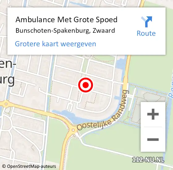 Locatie op kaart van de 112 melding: Ambulance Met Grote Spoed Naar Bunschoten-Spakenburg, Zwaard op 19 januari 2018 19:13