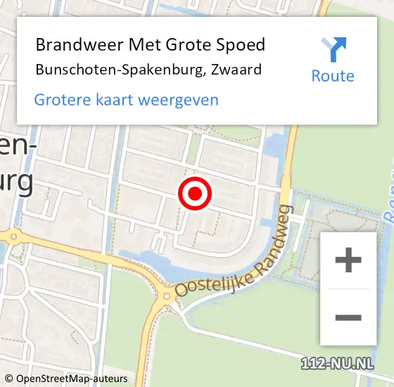 Locatie op kaart van de 112 melding: Brandweer Met Grote Spoed Naar Bunschoten-Spakenburg, Zwaard op 19 januari 2018 19:28