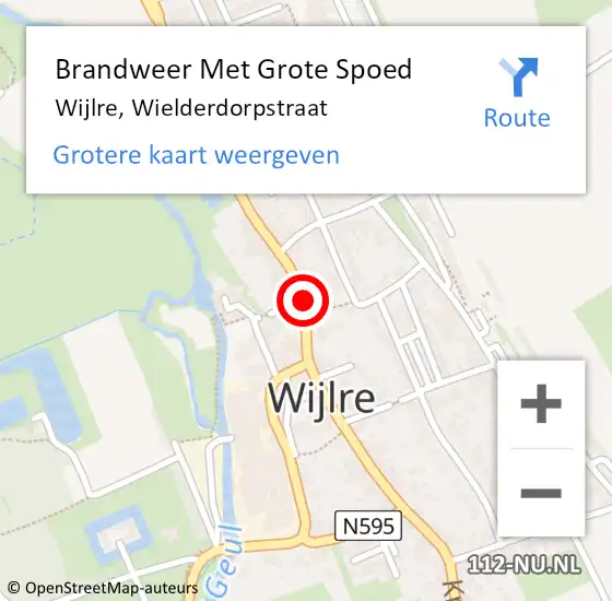 Locatie op kaart van de 112 melding: Brandweer Met Grote Spoed Naar Wijlre, Wielderdorpstraat op 19 januari 2018 19:50