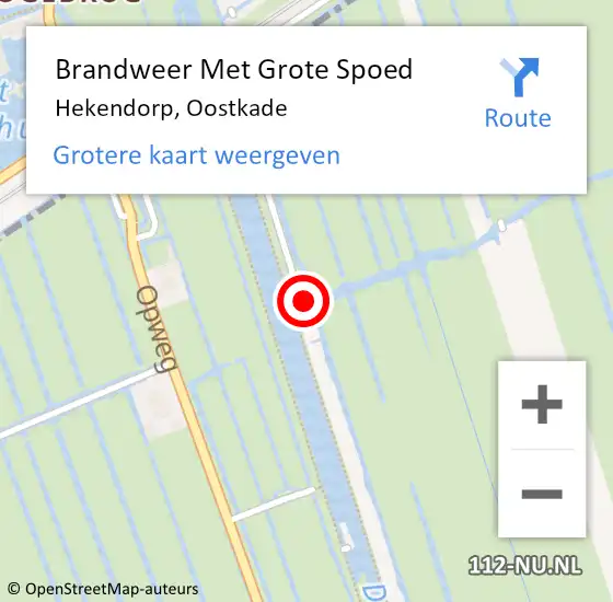 Locatie op kaart van de 112 melding: Brandweer Met Grote Spoed Naar Hekendorp, Oostkade op 19 januari 2018 21:21