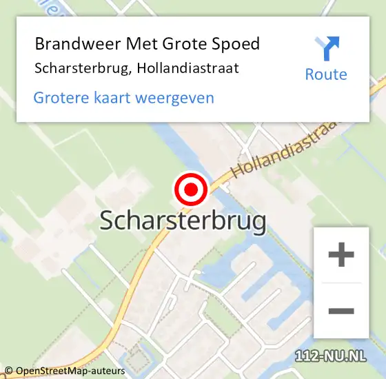 Locatie op kaart van de 112 melding: Brandweer Met Grote Spoed Naar Scharsterbrug, Hollandiastraat op 19 januari 2018 22:09