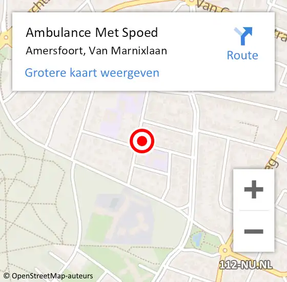 Locatie op kaart van de 112 melding: Ambulance Met Spoed Naar Amersfoort, Van Marnixlaan op 19 januari 2018 22:36