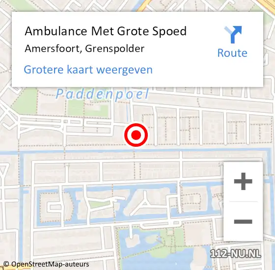 Locatie op kaart van de 112 melding: Ambulance Met Grote Spoed Naar Amersfoort, Grenspolder op 20 januari 2018 01:51