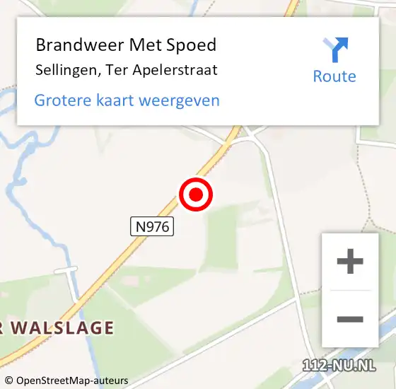 Locatie op kaart van de 112 melding: Brandweer Met Spoed Naar Sellingen, Ter Apelerstraat op 20 januari 2018 06:13