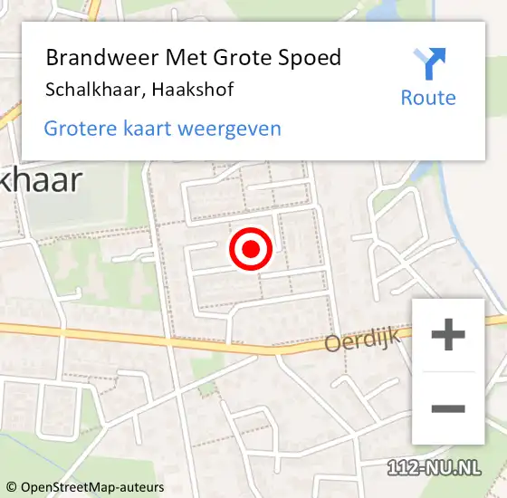 Locatie op kaart van de 112 melding: Brandweer Met Grote Spoed Naar Schalkhaar, Haakshof op 20 januari 2018 06:46