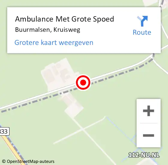 Locatie op kaart van de 112 melding: Ambulance Met Grote Spoed Naar Buurmalsen, Kruisweg op 20 januari 2018 07:31