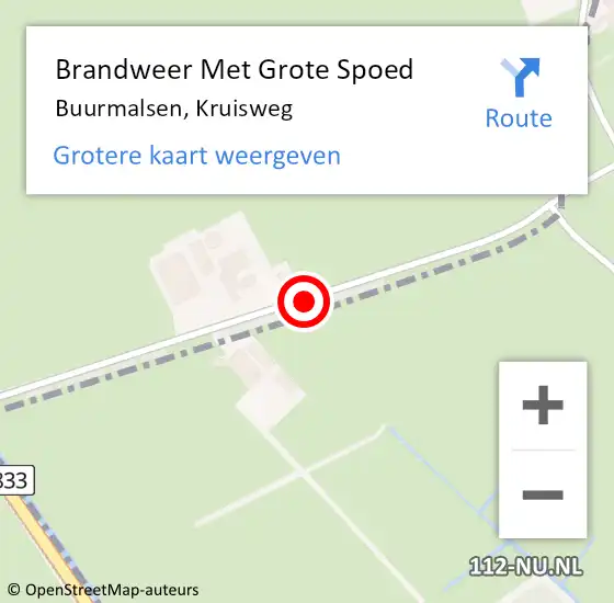 Locatie op kaart van de 112 melding: Brandweer Met Grote Spoed Naar Buurmalsen, Kruisweg op 20 januari 2018 07:33