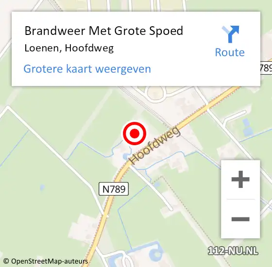 Locatie op kaart van de 112 melding: Brandweer Met Grote Spoed Naar Loenen, Hoofdweg op 20 januari 2018 07:51
