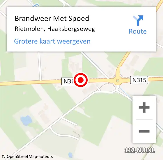 Locatie op kaart van de 112 melding: Brandweer Met Spoed Naar Rietmolen, Haaksbergseweg op 20 januari 2018 09:07